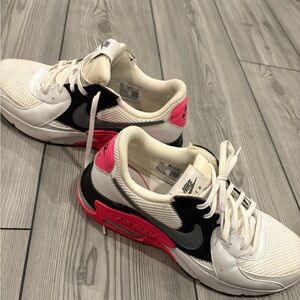 Nike White and Pink Retro Sneakers